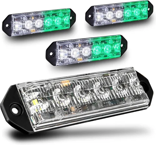 Vista 31 de LAMPHUS PlanarFlash - Luces de advertencia estroboscópicas LED ámbar de 6 W para parrilla de policía [clase SAE 1] naranja de 12 V ultra delgada