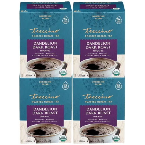 Vista 11 de Teeccino Té de Hierbas de Diente de León, Arándano y Vainilla, 10 Unidades - Té de Hierbas Rico y Tostado que es Libre de Cafeína y Prebiótico