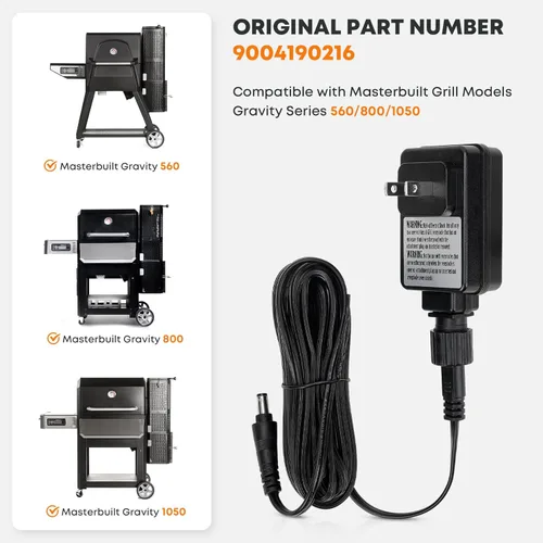 Vista 3 de Stanbroil Adaptador de corriente de repuesto para parrilla de carbón digital Masterbuilt Gravity Series 560/800/1050 XL, parte 9004190216
