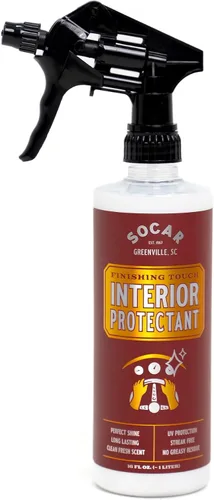 SOCAR Finishing Touch Protector de Interiores - 16 onzas líquidas, acondicionador de grado profesional para plástico, vinilo y cuero. Restaura la