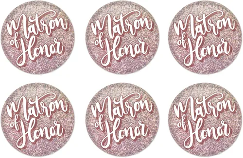 Beistle 6 botones prismáticos para fiesta nupcial de matrona de honor para despedida de soltera, boda, regalos de dama de honor