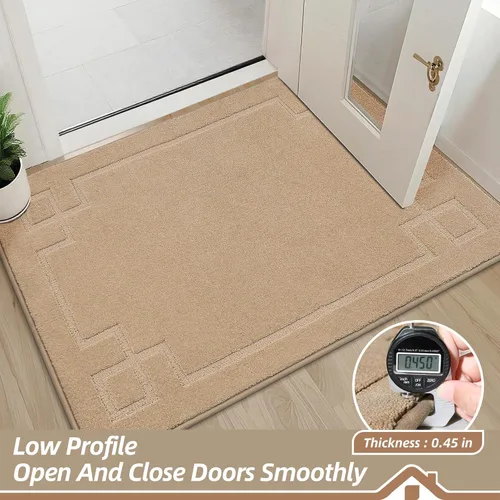 Vista 5 de BEQHAUSE Alfombra de Puerta 50,8 cm x 81,3 cm, Alfombras Antideslizantes para Entrada Interior Lavables de Bajo Perfil Absorbentes y Resistente a