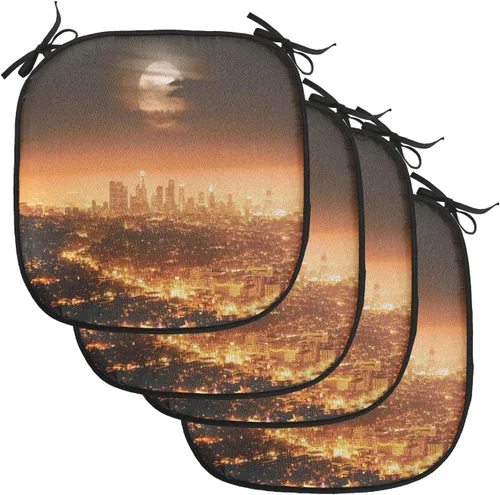 Vista 100 de Lunarable American Chair Cushion Pad, Massachusetts Flagg Holds a Bow and Pointing Downward Arrow, Seat Padding for Kitchen & Patio with Anti-Slip