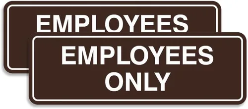 Vista 31 de Letrero estándar de solo empleados - Negro - Pequeño (1 paquete)