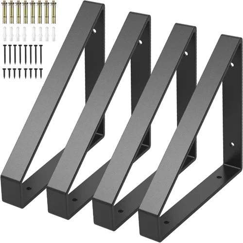 Vista 8 de 2 soportes de estante resistentes, soporte triangular de acero de pared