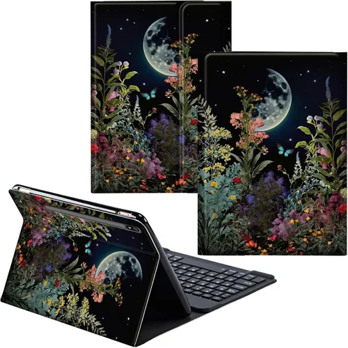Vista 10 de Funda para Samsung Galaxy Tab S6 Lite 2022/2020 Teclado inalámbrico desmontable y cubierta de soporte de piel sintética Funda protectora para Audio