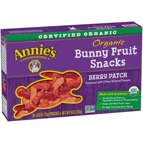 Vista 33 de Bocadillos Orgánicos Building Blocks de Annie's con Sabor a Fruta, Sabores de Frutas Variados, Sin Gluten, 10 Bolsas, 7 oz