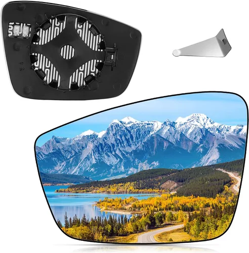 Vista 15 de BDFHYK Cristal de espejo Compatible con VW Passat 2012-2015, espejo retrovisor convexo con placa de respaldo 561857522A, 5C6857522A, calefactable