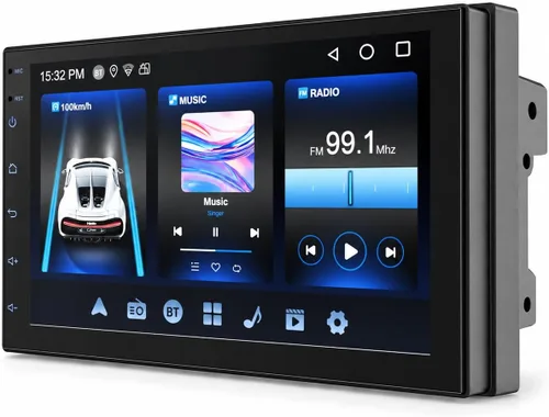 Vista 8 de Haudio - Estéreo de auto doble DIN de 7 pulgadas con Apple CarPlay Android Auto, radio de coche Android 13, 2GB+32GB, cámara de respaldo AHD 720P