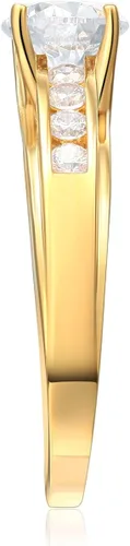 Vista 3 de Anillo de boda compromiso oro amarillo 14ct u oro blanco macizo