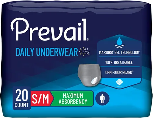Vista 8 de Prevail Ropa interior para incontinencia de máxima absorción, pequeña/media, 18