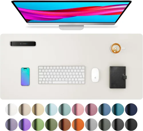 Vista 75 de Aothia Protector de Escritorio de Cuero, Alfombrilla para Ratón, Alfombrilla de Escritorio de Oficina, Secante de Escritorio de Cuero PU