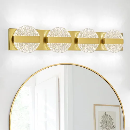 Vista 18 de Moderna lámpara de tocador de baño con 2 luces de níquel cepillado, lámparas LED de baño sobre el espejo, accesorios de iluminación de pared