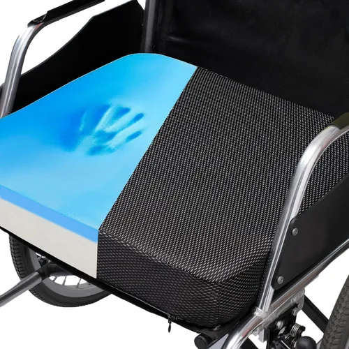 CYLEN Ifoam Cojín de espuma viscoelástica con infusión de gel para silla de ruedas - Cojín de asiento para silla de ruedas, silla de oficina, silla