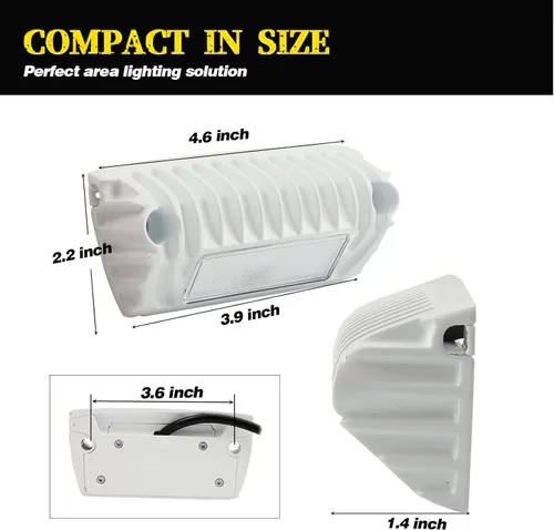 Vista 7 de Luz de Porch para RV Chelhead Blanca con Base de Aluminio 12V DC Iluminación LED Exterior Luces Compatibles con Trailers de Autocaravanas, Porches