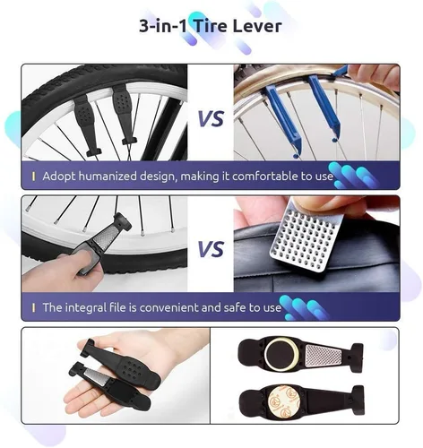 Vista 6 de YBEKI Bike Repair Tool Kit Set - Bicycle Multi-Tool Kit with Ratchet Reversible Tool & 10 Tool bits, Bone Wrench, Bike Portable Tool Bag. 6 Month