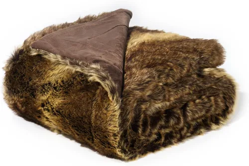 Vista 7 de HOMFINE Manta de piel sintética de lujo, súper gruesa, cálida y larga, mullida para cama, sofá, decoración del hogar con parte trasera de terciopelo