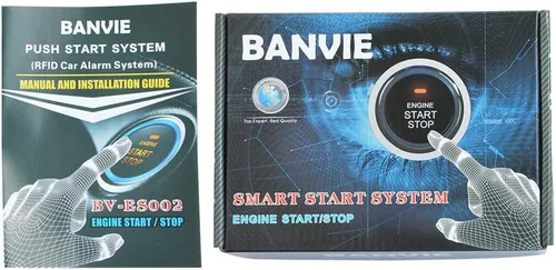 Vista 4 de BANVIE Sistema de Alarma de Coche RFID Botón de Arranque con Pulsador y Sistema de Entrada sin Llave para Vehículo Protección de Arranque de Doble