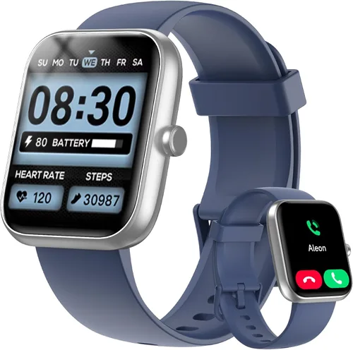 Reloj inteligente para mujeres y hombres con llamada Bluetooth, reloj inteligente integrado con Alexa, reloj de fitness con dial de 1.83 pulgadas