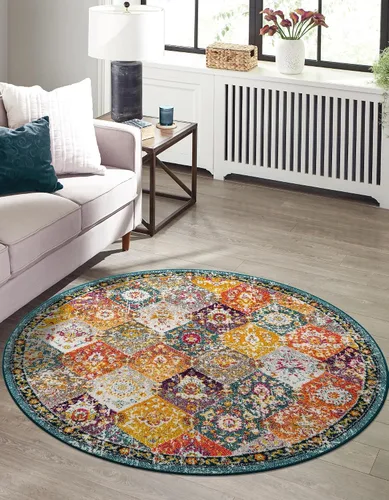 Vista 11 de Unique Loom Penrose Collection - Alfombra de área - Blake (2' 2" x 3' 1" Rectángulo, Verde/Beige)