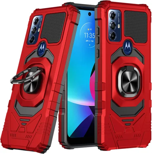 Vista 8 de Customerfirst - Funda para Motorola Moto G Play 2023 con protector de pantalla, soporte de anillo para soporte magnético de automóvil, grado Negro