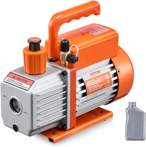 Vista 14 de VEVOR Bomba de Vacío, 3.5 CFM 1/4 HP, Bomba de Vacío HVAC de Una Etapa con Paletas Rotativas para AC, para Sistemas R134a R22 R410a, con Botella