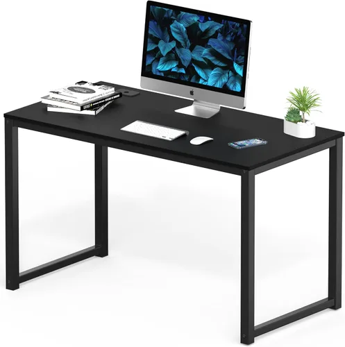 SHW Escritorio para computadora de oficina de grado comercial de 48 pulgadas, color negro
