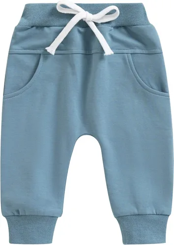 Vista 9 de TheFound Pantalones deportivos de algodón para recién nacidos, cintura elástica, cordón ajustable, ajuste holgado, de algodón Gris (New Grey)
