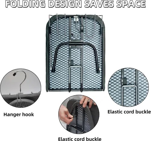 Vista 4 de Tabla de planchar de mesa, compacta, plegable, portátil, mini tabla de planchar Metal mesh top, 100% cotton heat-resistant cover, 7mm pad, iron