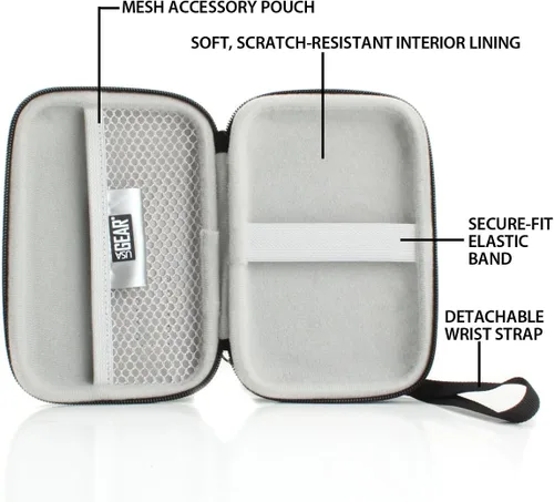 Vista 6 de USA GEAR Funda para disco duro – Funda para disco duro externo compatible con Western Digital Elements, disco duro portátil Seagate, Toshiba Canvio