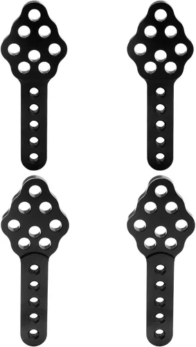 2 pares de soportes de amortiguador de coche RC CNC metal ajustable altura ángulo soporte para Axial SCX10 90046 D90 D110 1:10th RC Crawler Car Negro