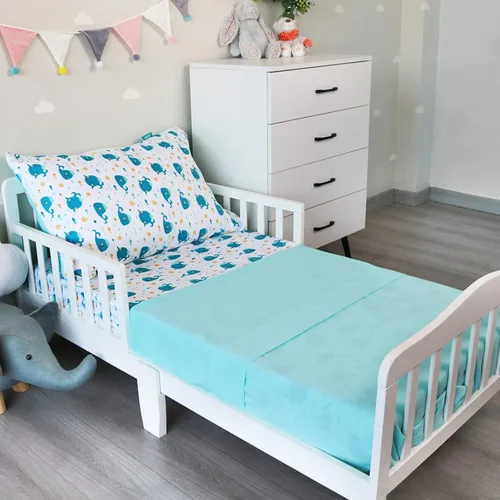 Vista 11 de Biloban Juego de sábanas de microfibra de 3 piezas para niños pequeños, incluye sábana de colchón para cuna, sábana encimera y funda de almohada