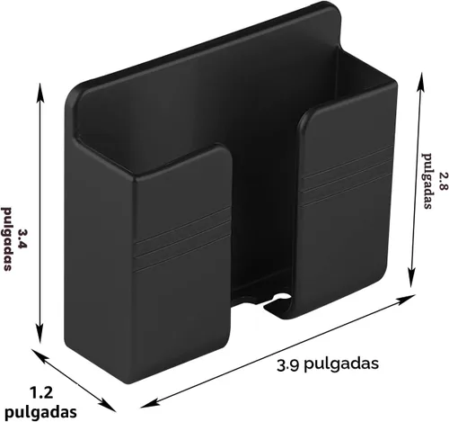 Vista 6 de CEI&BPY 2 piezas de soporte para teléfono montado en pared, soporte para teléfono con autoadhesivo. Soporte para teléfono para carga de RV. Negro