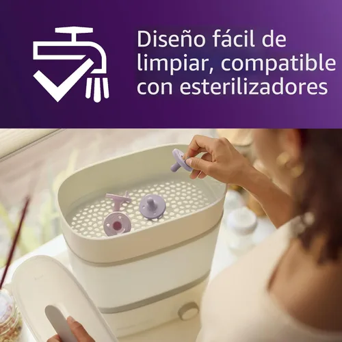 Vista 6 de Philips Avent Soothie Chupetes ortodónticos para bebés, 100% de silicona, de una pieza, sin BPA, para bebés de 0 a 3 meses, verde, paquete de 4