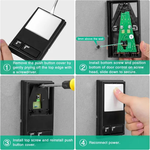 Vista 12 de Panel de control de teclado de pared multifunción para LiftMaster 41A5273-1 78LM, panel de control de apertura de consola de puerta de garaje