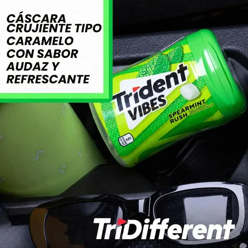 Vista 6 de Trident Vibes Spearmint Rush - Goma de mascar sin azúcar, 6 botellas de 40 piezas (240 piezas en total)