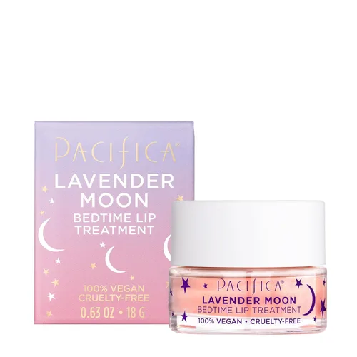 Pacifica Máscara labial Lavender Moon – Tratamiento hidratante para labios secos y arrugados, karité y jojoba, reparación de labios vegana sin