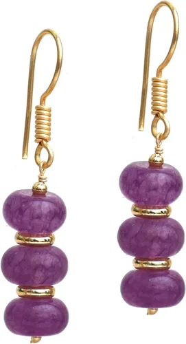 Vista 39 de Gempires - Aretes ligeros con cuentas hechas a mano, hipoalergénicos, chapados en oro, aretes colgantes para mujer