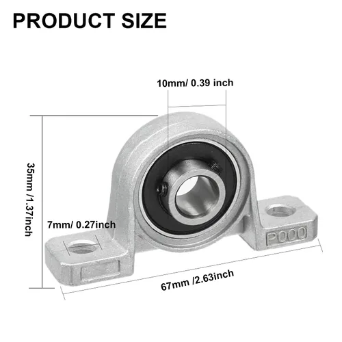 Vista 2 de 4 piezas de 10 mm Rodamiento con Brida Cojinete de Empuje o Descanso Montado KP000 Bloque de Rodamiento