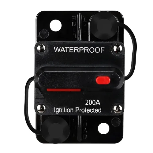 Vista 9 de Disyuntor de audio de 100 amperios, portafusibles de 12 V-24 V CC, interruptor de interruptor de 20 a 300 A, disyuntor en línea con botón