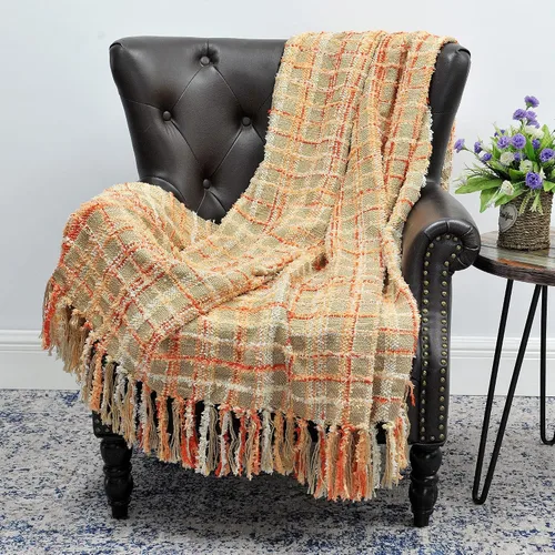 Vista 2 de BNF Home cobija de Chenille para sofá, multicolor (50" x 60")