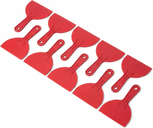 Vista 11 de Bates- Juego de cuchillos de masilla de plástico, paquete de 6 raspadores para reparación de raspado de pintura Spackling Rojo