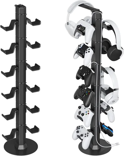 Vista 9 de Serie de soporte para auriculares y controlador (negro, 2 niveles)