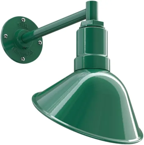 Vista 55 de Steel Lighting Co. Luz de Letrero de Tienda Venice para Pared de Acento de Restaurante Exterior Cúpula de 9 pulgadas Brazo Recto de 6 pulgadas