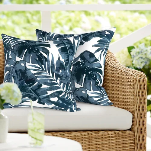 Vista 72 de DYTXIII Paquete de 2 almohadas lumbares impermeables para exteriores con rellenos, 12 x 20 pulgadas, almohada decorativa rectangular para patio