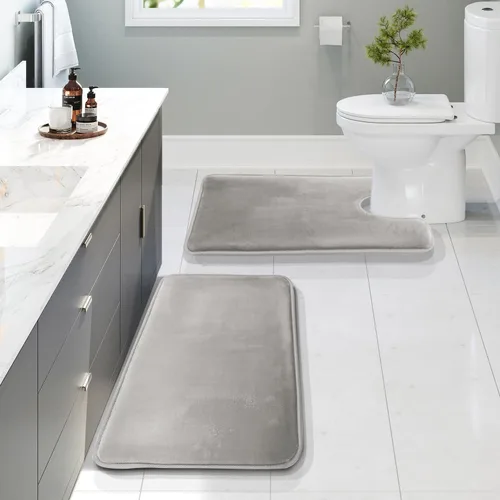 Vista 108 de Clara Clark tapete para baño, regadera o tina, de gomaespuma, negro, antiderrapante