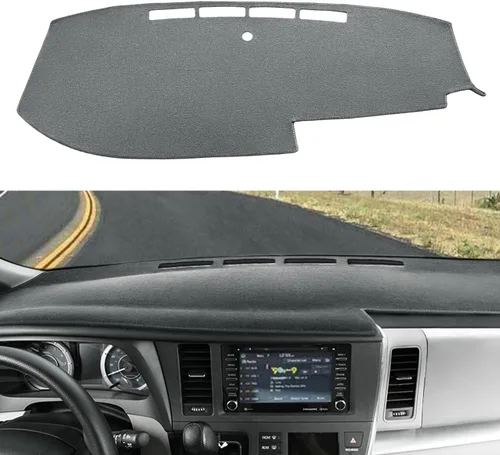 Vista 8 de Alfombrilla para salpicadero a medida para Toyota Sienna 2004-2010, protector de tablero de acolchado de alfombra (04-10 Beige) F99