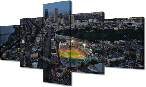 Vista 78 de Busch Stadium Baseball Home Decor St. Louis, Missouri Cityscape - Pósteres e impresiones artísticas de pared de 5 piezas de estadios de béisbol