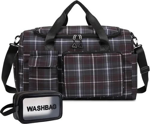 Vista 15 de Bolsa de Gimnasio Pequeña para Mujer, Bolsa de Lona de Viaje, Bolsa de Fin de Semana con Compartimento para Zapatos rosado
