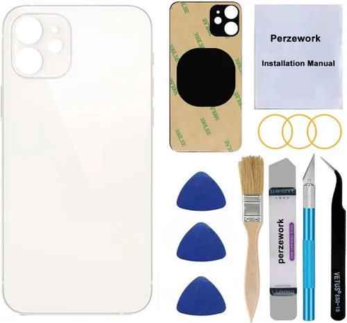 Vista 10 de Reemplazo de cristal trasero OEM para iPhone 12 mini 5.4 pulgadas (negro) con kit de herramientas de reparación